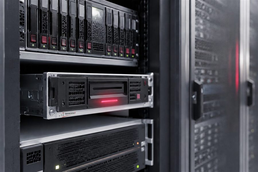 Bandlaufwerk und Speichersysteme in einem Serverschrank
