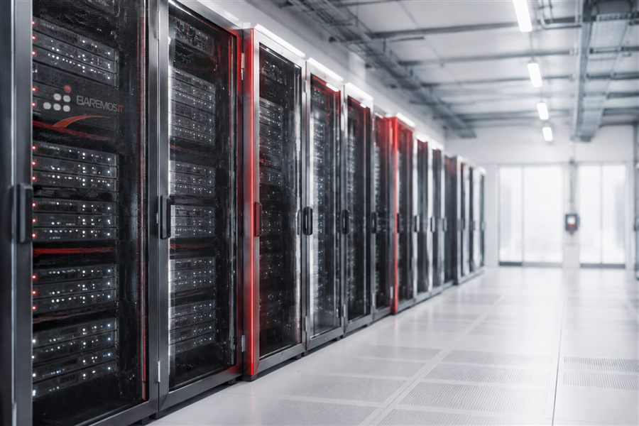 Serverschränke in einem modernen Rechenzentrum