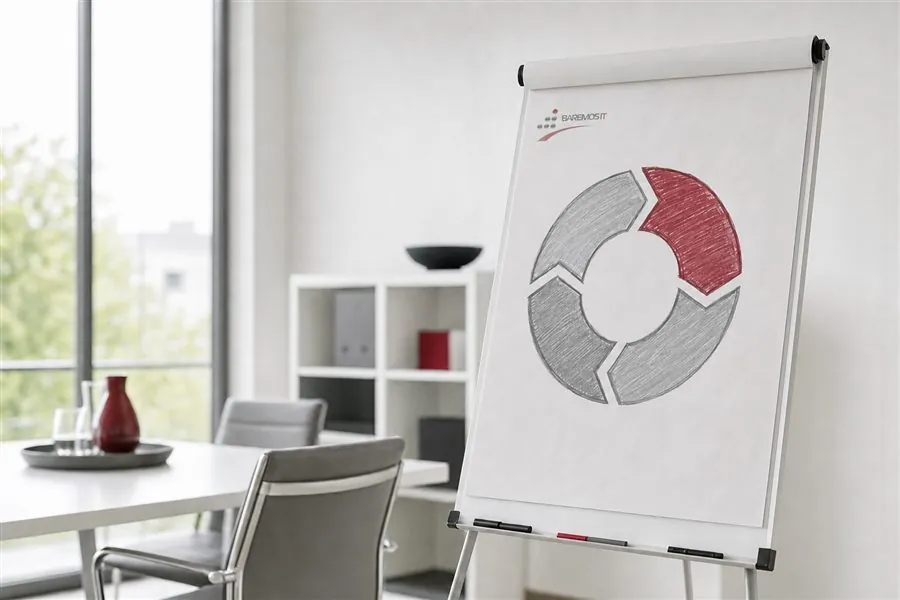 Qualitätsmanagement Flipchart mit PDCA-Kreislauf