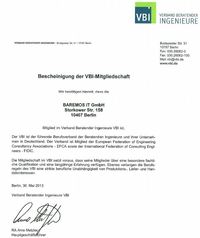 Mitglied im Verband Beratender Ingenieure VBI 